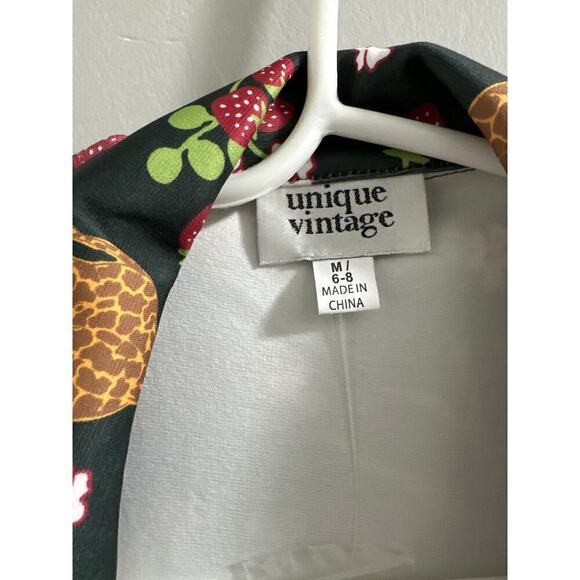 Unique Vintage Giraffe & Strawberry Print Wrap Dress‎ Medium - Picture 3 of 6
